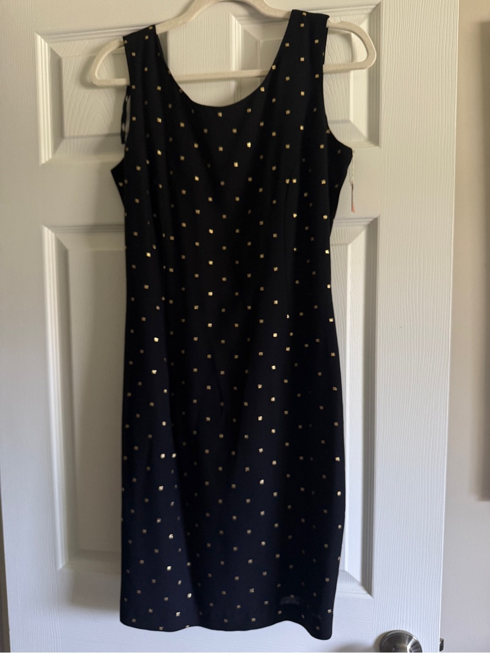 Vintage Ann Taylor Black w/ gold Sleeveless Dress size 8